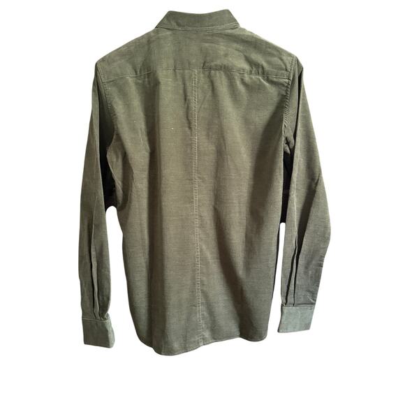 AR ALOHA RAG 100% Cotton Corduroy Dark Green Brown Button Down Shirt Extra Small - Picture 2 of 8